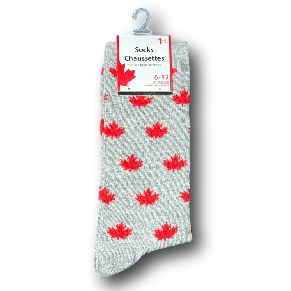 3/$18 Canadian Maple Leaf Funny Novelty Crew Socks - NWT